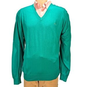 Brooks Brothers 346 Men's Green Silk Blend V-Neck Sweater Sz XXL NWT $80
